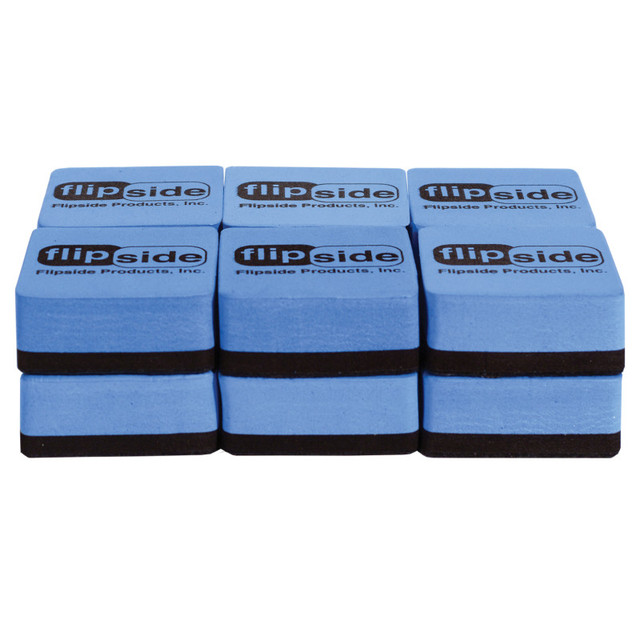 FLIPSIDE Flipside Products Magnetic Whiteboard Student Erasers, Flipside Logo, Set of 12