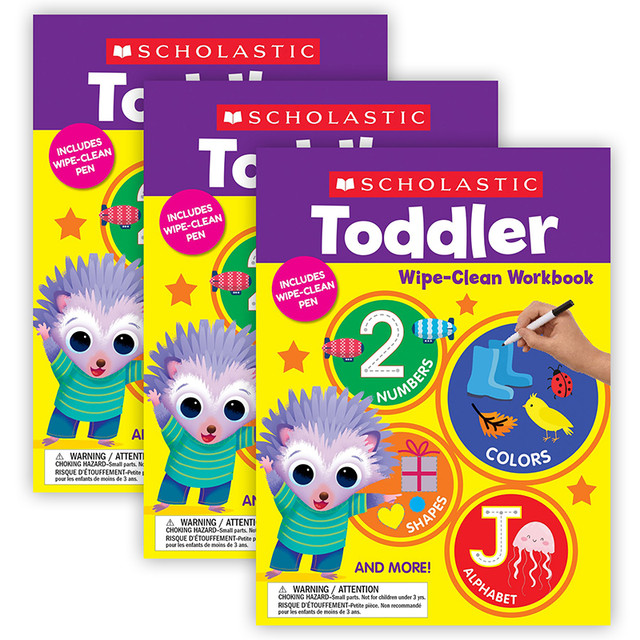 SCHOLASTIC TEACHING RESOURCES Scholastic Teaching Solutions Toddler Wipe Clean Workbook, Pack of 3