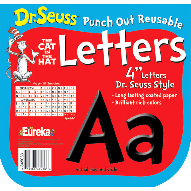 EUREKA Eureka® Dr. Seuss™ Black Deco 4" Letters, 217 Characters