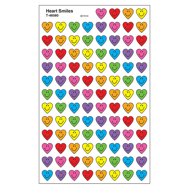 TREND ENTERPRISES INC. TREND Heart Smiles superShapes Stickers, 800 ct