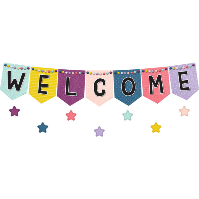 TEACHER CREATED RESOURCES Teacher Created Resources® OH Happy Day Pennants Welcome Bulletin Board
