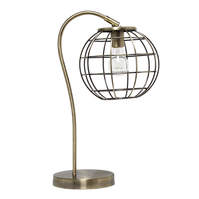 ALL THE RAGES INC LHT-5061-AB Lalia Home Arched Metal Cage Table Lamp, 20inH, Antique Brass