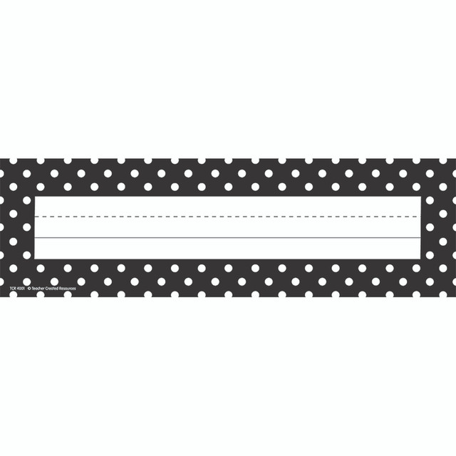 TEACHER CREATED RESOURCES Teacher Created Resources® Black Polka Dots Flat Name Plates, Pack of 36