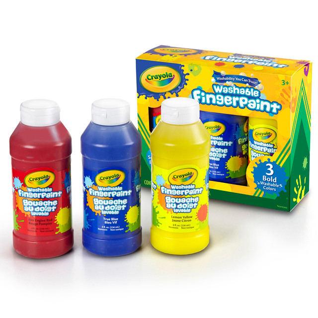 CRAYOLA LLC Crayola® Washable Fingerpaint, Bold Colors, 8 oz., 3 Count