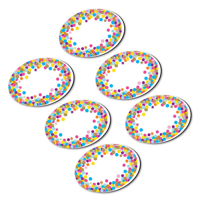 ASHLEY PRODUCTIONS Ashley Productions® Magnetic Whiteboard Eraser, Oval Confetti, Pack of 6