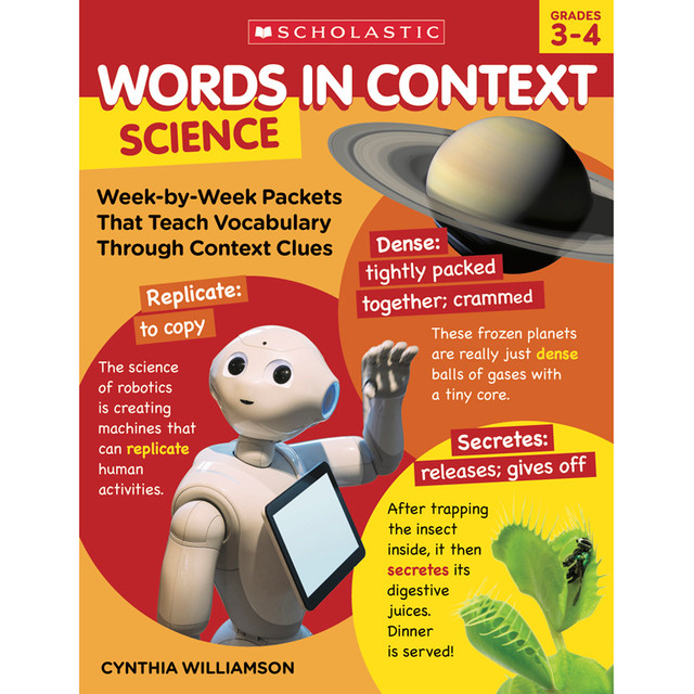 SCHOLASTIC TEACHING RESOURCES Scholastic Teaching Solutions Words In Context: Science, Grades 3-4