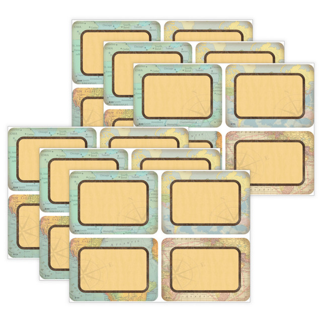 TEACHER CREATED RESOURCES Teacher Created Resources® Travel the Map Name Tags/Labels - Multi-Pack, 36 Per Pack, 6 Packs