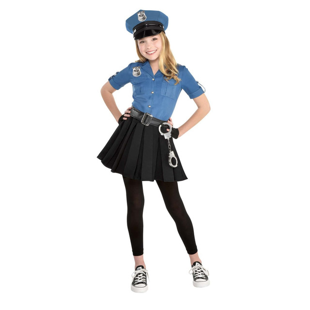 AMSCAN CO INC 8402230 Amscan Cop Cutie 2 Girls Halloween Costume, Medium, Blue