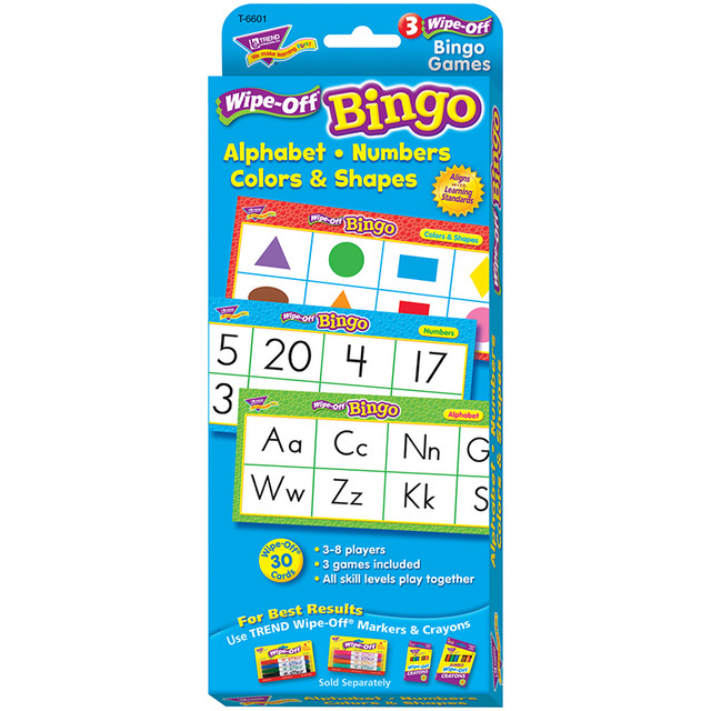 TREND ENTERPRISES INC. TREND Alphabet, Numbers, Colors & Shapes Wipe-Off® Bingo