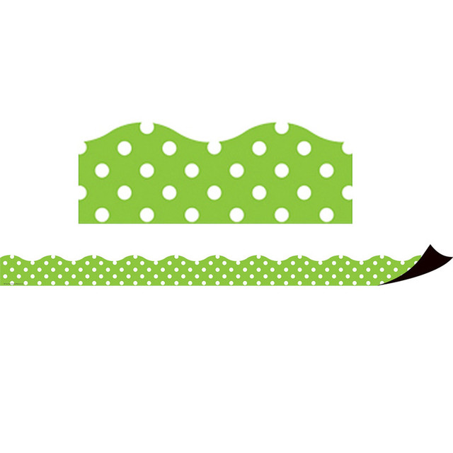 TEACHER CREATED RESOURCES Teacher Created Resources® Magnetic Borders, Lime Polka Dots, 24 Feet