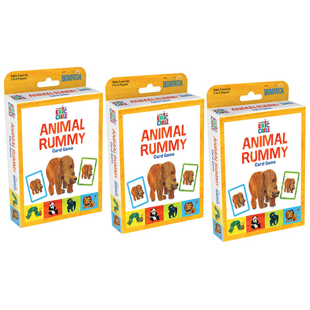 UNIVERSITY GAMES Briarpatch® The World of Eric Carle™ Animal Rummy Card Game, Pack of 3