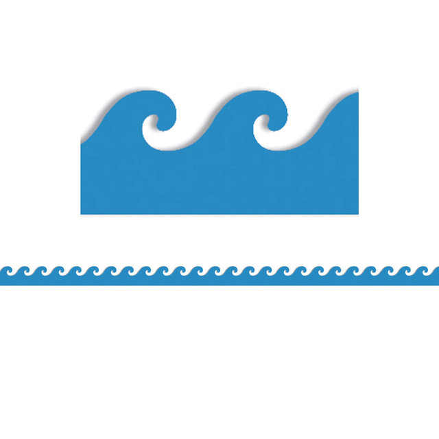 HYGLOSS PRODUCTS INC. Hygloss® Blue Waves Mighty Brights™ Border, 12 Strips/36 Feet