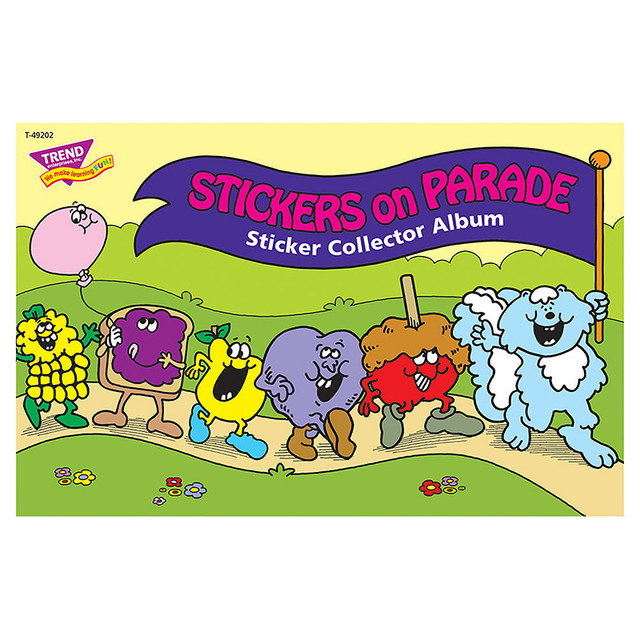 TREND ENTERPRISES INC. TREND Stickers on Parade Sticker Collector Album, 16 Pages, 8.5" x 5.5"