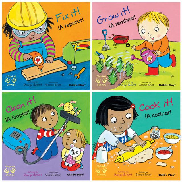 CHILDS PLAY BOOKS Child's Play Books Helping Hands/Manos Amigas Bilingual Books, Set of 4