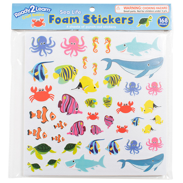 LEARNING ADVANTAGE READY 2 LEARN™ Foam Stickers, Sea Life, Pack of 168