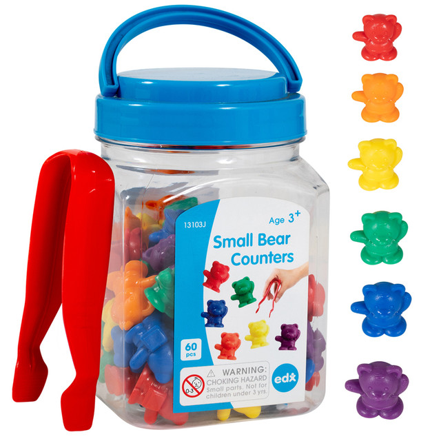 LEARNING ADVANTAGE edxeducation® Small Bear Counters - Mini Jar - Set of 60