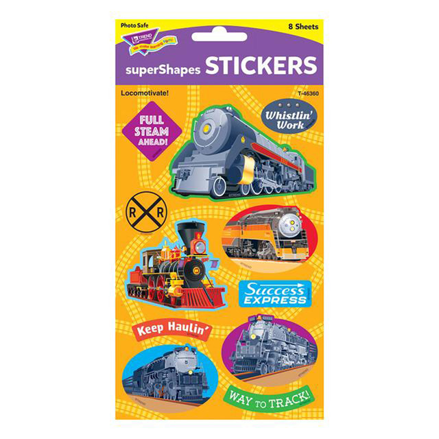 TREND ENTERPRISES INC. TREND Locomotivate! Large superShapes Stickers, 88 ct.