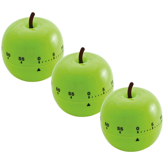 BAUMGARTENS INC Baumgartens Apple-Shaped Timer, Green, Pack of 3