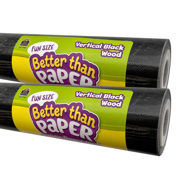 TEACHER CREATED RESOURCES Teacher Created Resources® Fun Size Better Than Paper Bulletin Board Roll Vertical Black Wood, Pack of 2
