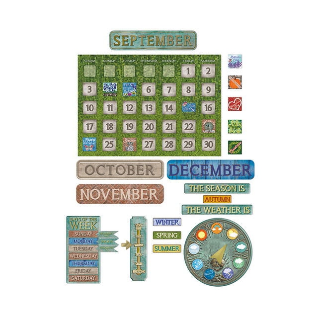 EUREKA Eureka® Curiosity Garden Calendar Bulletin Board Set