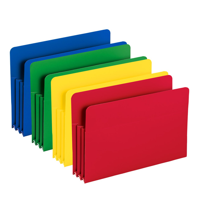 SMEAD MFG CO 73550 Smead Poly Expanding File Pockets, Legal Size, 3 1/2in Expansion, Assorted Colors (No Color Choice), Pack Of 4