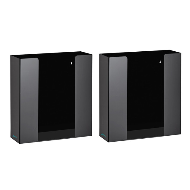 ADIR CORP. ADI902-02-BLK-2PK Alpine AdirMed Double Box Capacity Acrylic Glove Dispensers, 10-13/16inH x 10-1/4inW x 3-1/2inD, Black, Pack Of 2 Dispensers