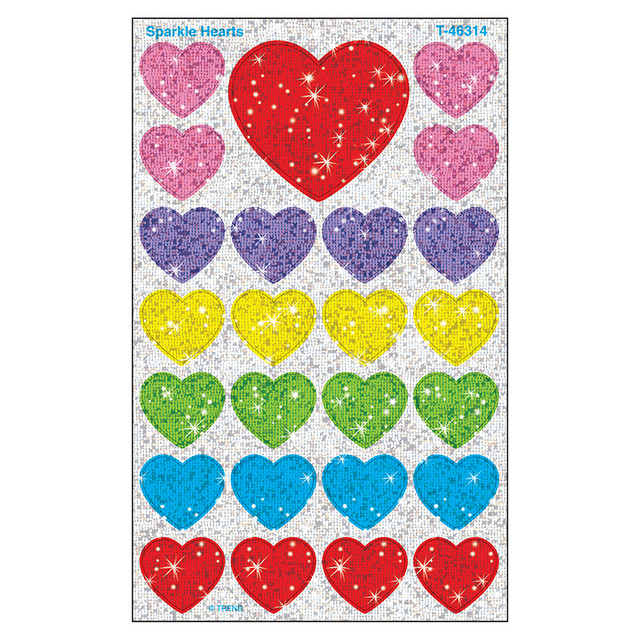 TREND ENTERPRISES INC. TREND Sparkle Hearts superShapes Stickers-Sparkle, 100 ct