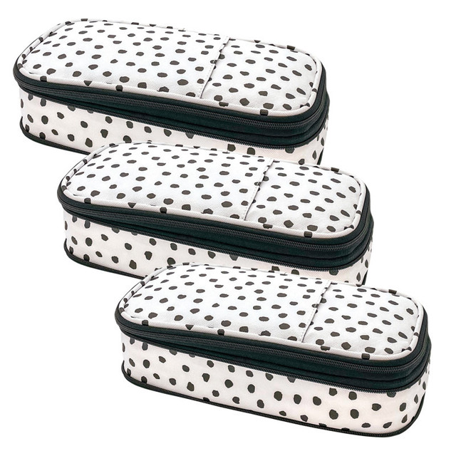 TEACHER CREATED RESOURCES Teacher Created Resources® Black Painted Dots on White Pencil Case, Pack of 3