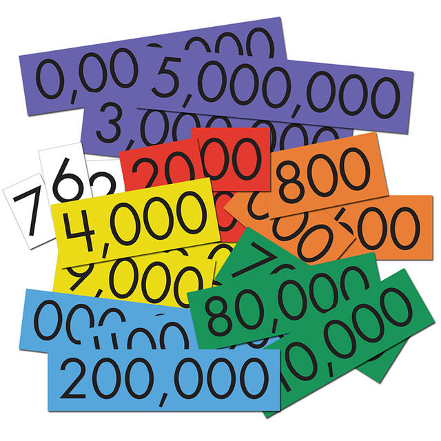 TEACHER CREATED RESOURCES Sensational Math™ 7-Value Whole Numbers Place Value Cards Set, 70 Cards