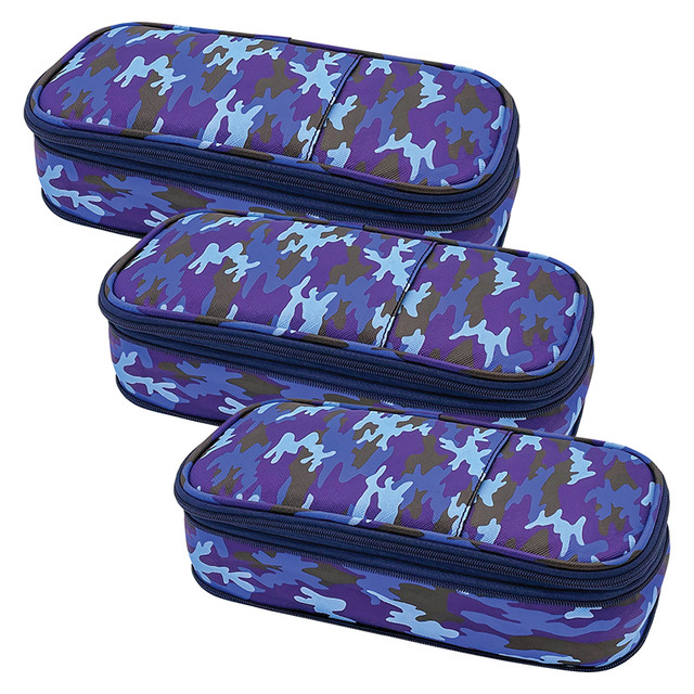 TEACHER CREATED RESOURCES Teacher Created Resources® Blue Camo Pencil Case, Pack of 3