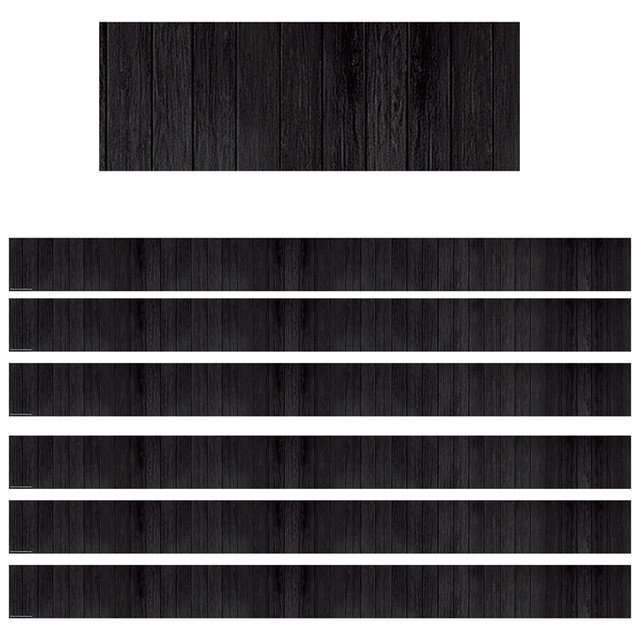 TEACHER CREATED RESOURCES Teacher Created Resources® Black Wood Straight Border Trim, 35 Feet, 6 Packs