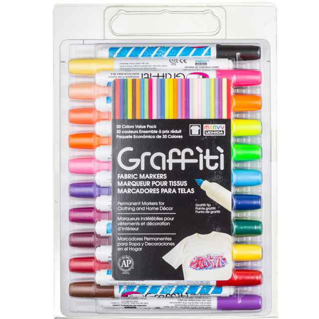 UCHIDA OF AMERICA, CORP Marvy Uchida® Graffiti Fabric Marker Set, 30 Markers