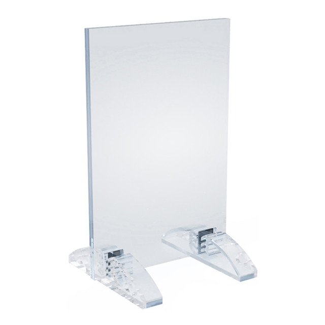 AZAR DISPLAYS 132726  Dual-Stand Vertical/Horizontal Acrylic Sign Holders, 6inH x 4inW x 3-1/2inD, Clear, Pack Of 10 Holders