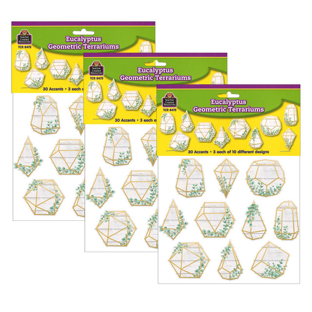 TEACHER CREATED RESOURCES Teacher Created Resources® Eucalyptus Geometric Terrariums Accents, 30 Per Pack, 3 Packs