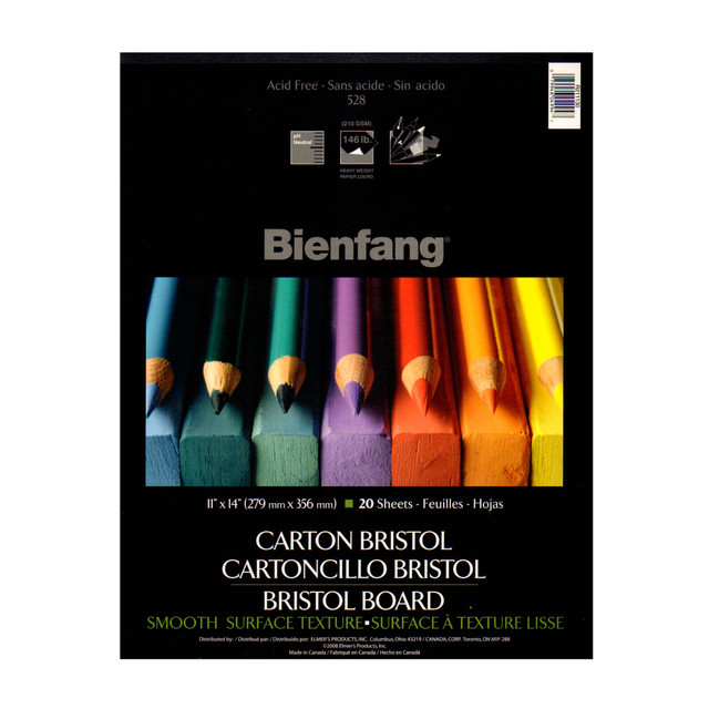 WINSOR & NEWTON R211130-2 Bienfang Drawing Bristol Pads, 11in x 14in, 20 Sheets Per Pad, Pack Of 2