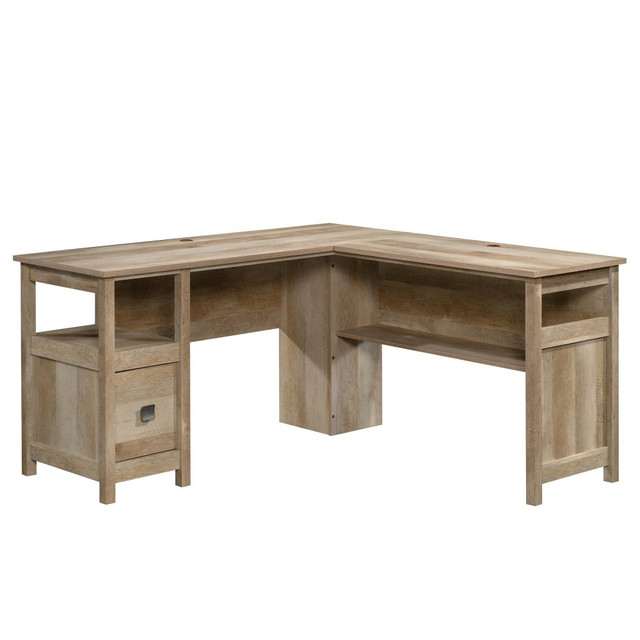 SAUDER WOODWORKING CO. 422884 Sauder Cannery Bridge 60inW L-Shaped Computer Desk, Lintel Oak