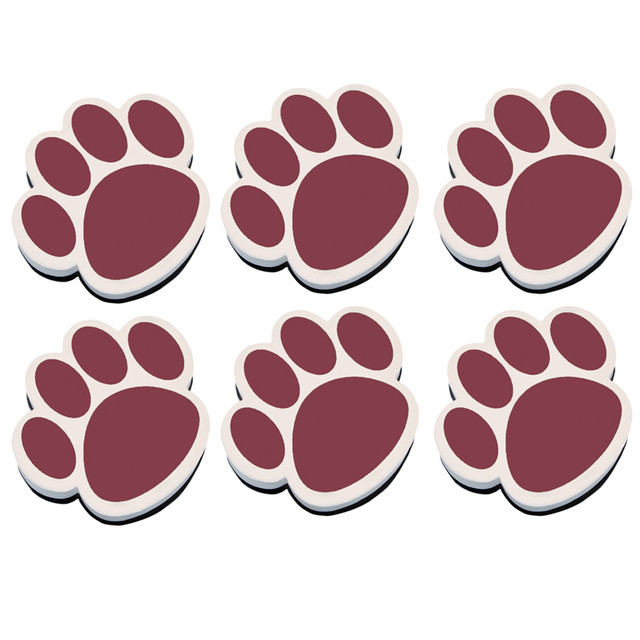 ASHLEY PRODUCTIONS Ashley Productions® Magnetic Whiteboard Eraser, Maroon Paw,Pack of 6