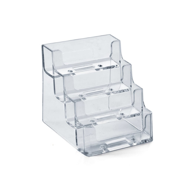 AZAR DISPLAYS 252004  4-Tier Acrylic Standard Business/Gift Card Holders, Clear, Pack Of 10