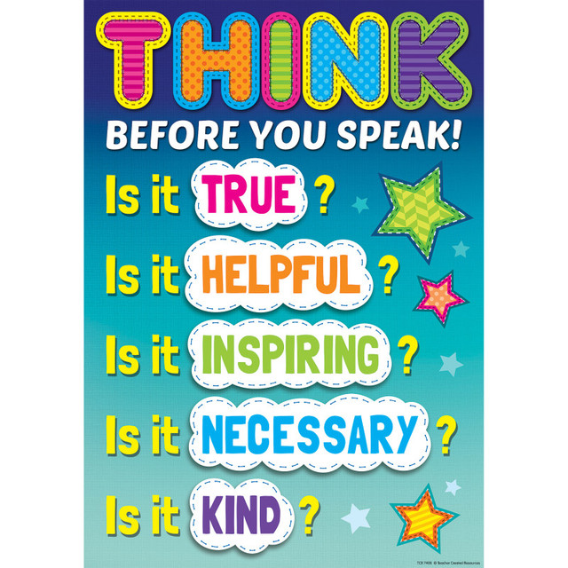 TEACHER CREATED RESOURCES Teacher Created Resources® Think Before You Speak Positive Poster