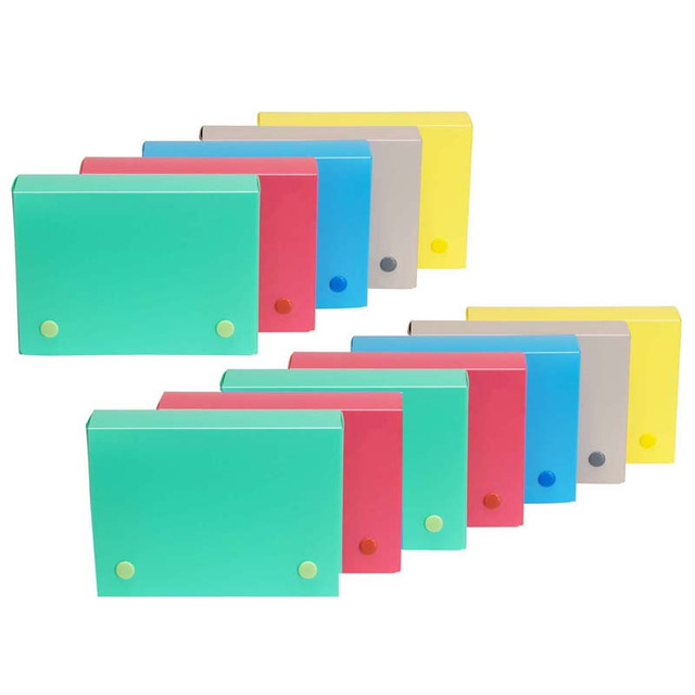 C-LINE PRODUCTS INC C-Line® 4" x 6" Index Card Case, Assorted Tropic Tones, Pack of 12