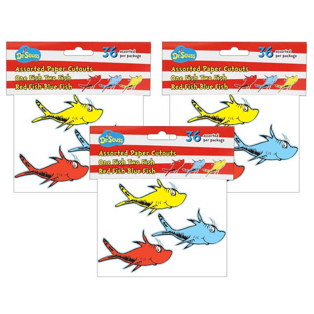 EUREKA Eureka® Dr. Seuss™ One Fish, Two Fish Assorted Paper Cut Outs, 36 Per Pack, 3 Packs