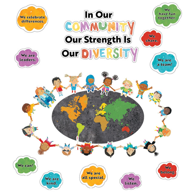 CARSON DELLOSA EDUCATION Carson Dellosa Education All Are Welcome Our Strength Is Our Diversity Bulletin Board Set