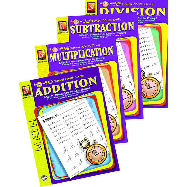 REMEDIA PUBLICATIONS Remedia Publications Easy Timed Math Drills: 4 Book Set