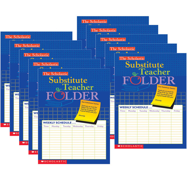 SCHOLASTIC TEACHING RESOURCES Scholastic Teaching Solutions Substitute Teacher Folder, Pack of 10