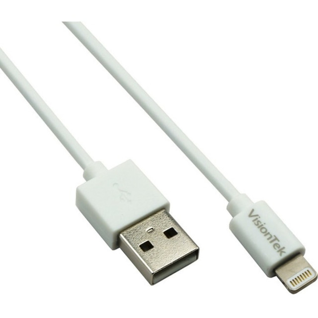 VISIONTEK 900862 Lightning to USB 1 Meter MFI Cable White (M/M) - 3.3 Ft USB lightning cable for iPhone, iPad Air, iPad Mini, iPod - Data and Power VISIONTEK 900862 Lightning to USB 1 Meter MFI Cable White (M/M) - 3.3 Ft USB lightning cable for iPhone, iPad Air, iPad Mini, iPod - Data and Power