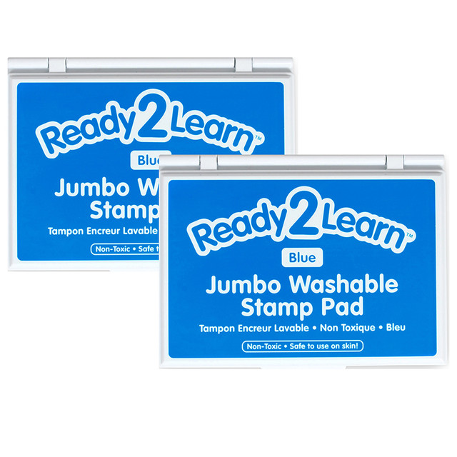 LEARNING ADVANTAGE READY 2 LEARN™ Jumbo Washable Stamp Pad - Blue - 6.2"L x 4.1"W - Pack of 2