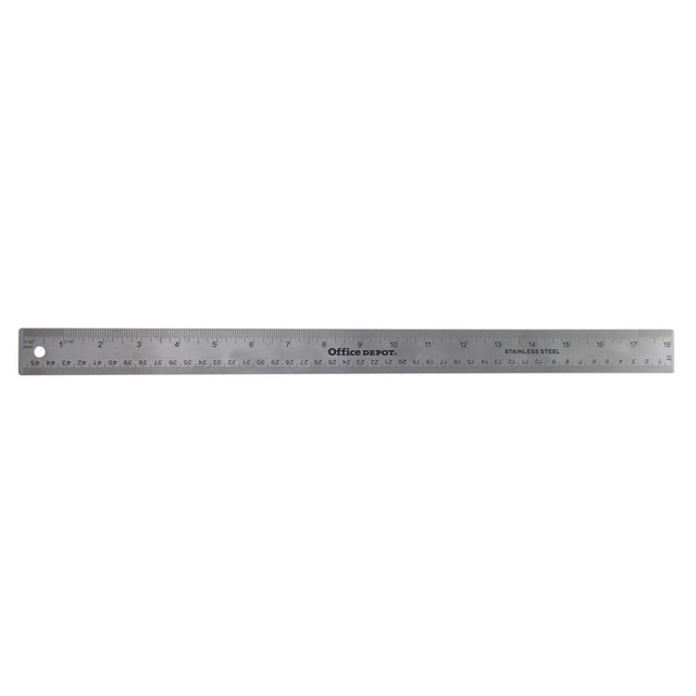 OFFICE DEPOT NB-20110511 Brand Stainless Steel Ruler, 18in, Silver OFFICE DEPOT NB-20110511 Brand Stainless Steel Ruler, 18in, Silver