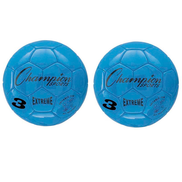 CHAMPION SPORTS Champion Sports Extreme Soccer Ball, Size 3, Blue, Pack of 2