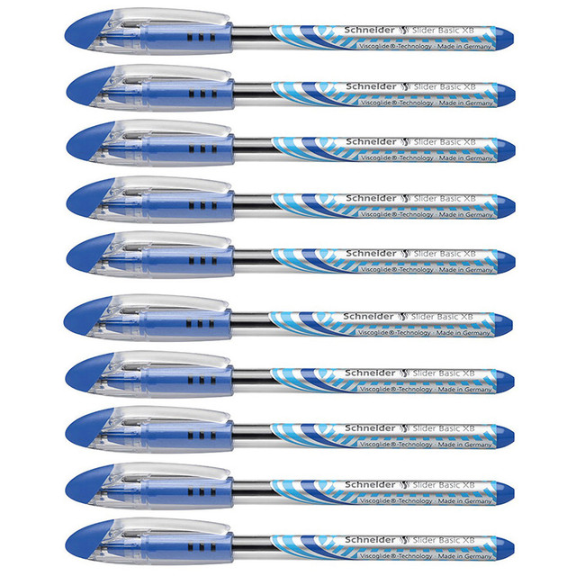 REDIFORM INC Schneider® Slider Basic XB Ballpoint Pen Viscoglide Ink, 1.4 mm, Blue Ink, Pack of 10