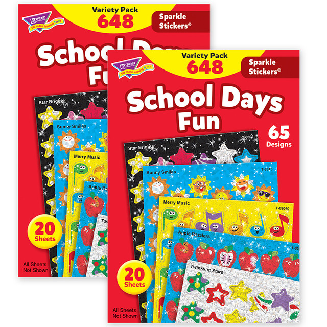 TREND ENTERPRISES INC. TREND School Days Sparkle Stickers® Variety Pack, 2 Packs